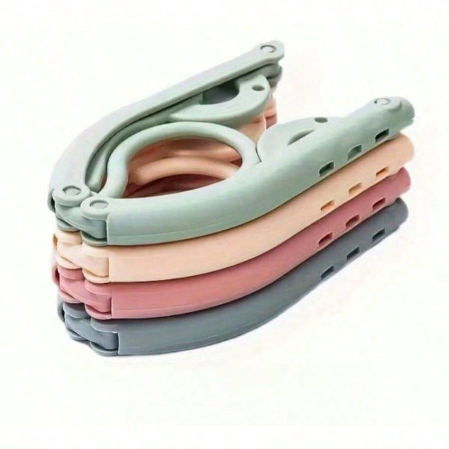 Portable Anti-Slip Folding Hangers - Durable Plastic, Suitable For Travel And Home Use
