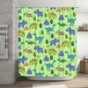 Colorful Dinosaur Print Shower Curtain For Kids Bathroom Decor Waterproof Fabric Home Supplies
