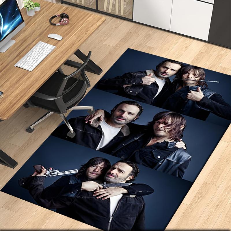 Daryl and Rick Printed Carpetrugfor Office Chair Living Room Bedroom Kitchen Room Decor Gifts