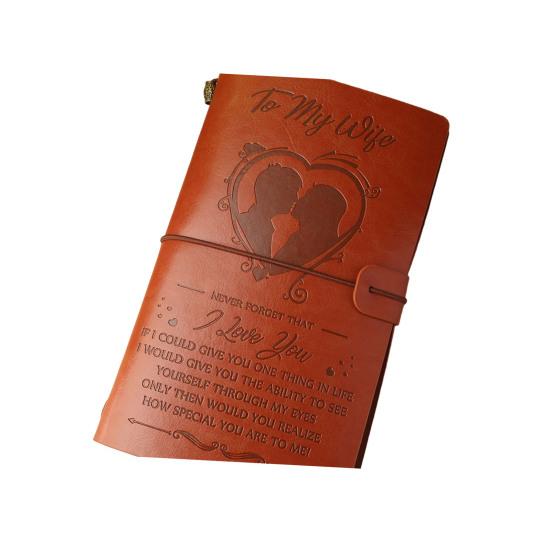 Journal Notebook Loose-Leaf Refillable Faux Leather Cover with Elastic Strap