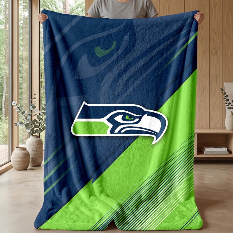 Seattle Seahawks Flannel Fleece Blanket Cozy Warm Throw Blanket For Couch Bed Travel All Season Use