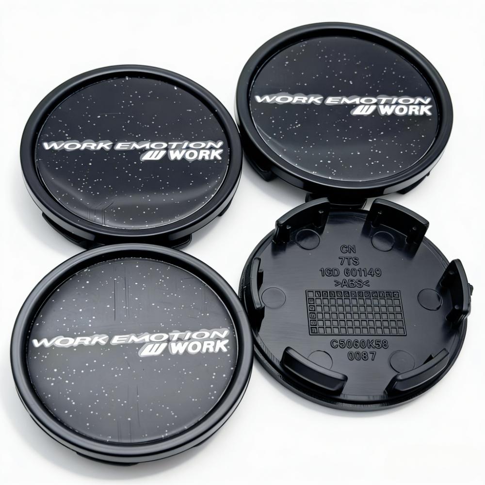 4pcs JDM W WORK Emotion Logo Emblem Car Wheel Center Caps 58MM Clips 53MM Wheels Hub Cap Rim Hubcaps Dust Cover Car Accessories Emotion Badge&4pcs K58 Wheel Caps