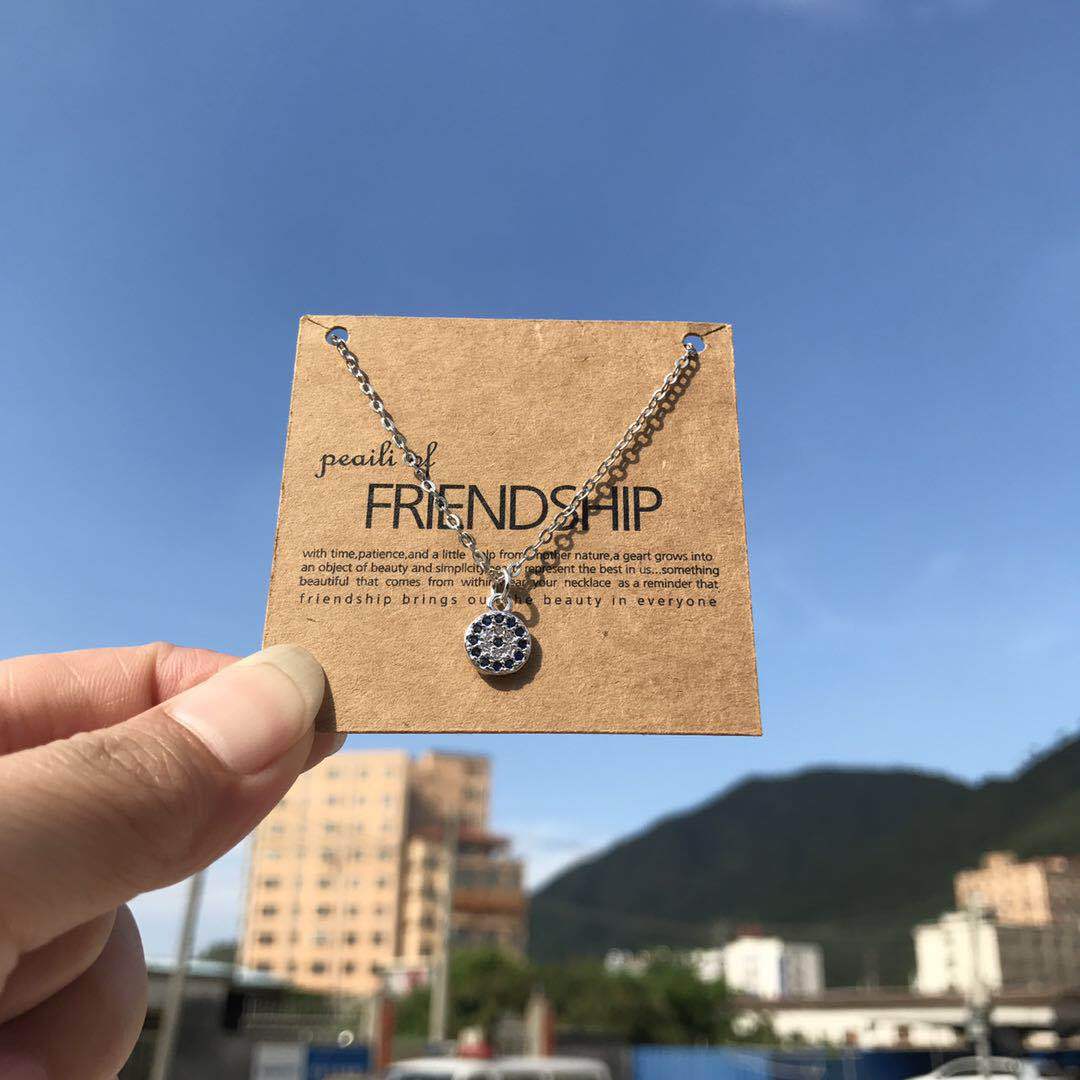 

Подарки на День святого Валентина Ожерелье Женское Короткое Голубые Глаза Круглая Ключичная Цепочка Подвеска Mori Jewelry Романтические Аксессуары