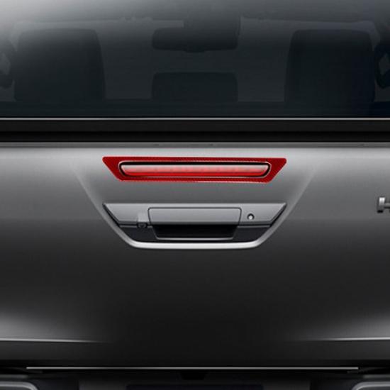 Red Carbon Fiber Interior Rear Tailgate Brake Light Cover Trim For Toyota Hilux