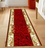 Floral Pattern Long Runner Rug Rose Poppy Snake Vintage Style Mat Non Slip Durable for Hallway Kitchen Living Room Home Decor