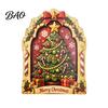 Solid Wood Holiday Decorations Christmas Wooden Vintage Sign, Rustic Table Ornament, 2D Santa Claus Home Party Supplies Snowman Penguin Desktop