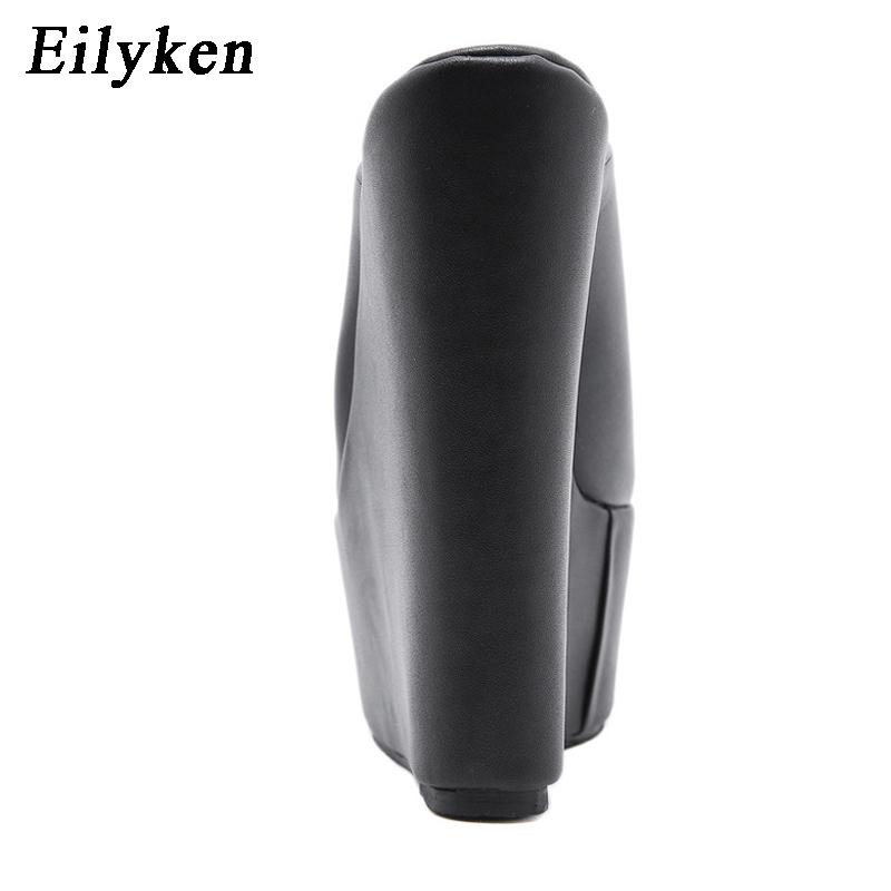 Eilyken New Summer Peep Toe Platform Wedge Women Slippers Sexy Super Heels Mules Sandals Shoes
