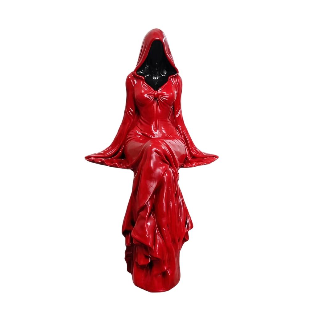 Gothic Resin Figurine Statue for Home Decor, Dark Sculpture for Desk Shelf Display