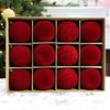Ensemble d'ornements pour sapin de Noël floqués rouge vin