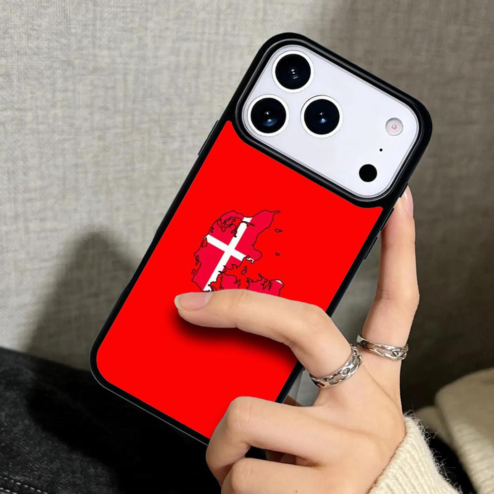 Capa Case for iPhone 17 Air 16 Pro Max 15 Plus 11 13 Mini 14 12 Back Phone Cover Denmark Flag