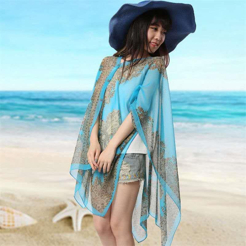 Versatile Off-Shoulder Sunscreen Cape for Women - Lightweight Summer Shawl
