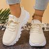 Fashion Fashion Knitted White Sneakers for Women Summer Mesh Breathable Platform Sports Shoes Woman Thick Bottom Non Slip Running Shoes