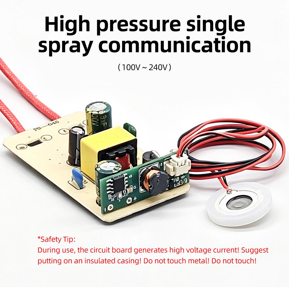 AC 100-240V Atomizer Module High Pressure Humidifier DIY 108KHZ Wide Voltage Single Spray for Plants Hydration Experiment