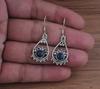 Solid 925 Sterling Silver lapis lazuli Gemstone Handmade Designer Earring Dangle Earring Gift For Her Boho earring