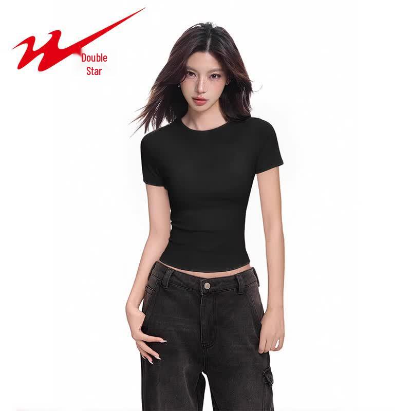 Damski dopasowany crop top Shuangxing