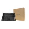 Coach District 30 Classic Monogram Zip Closure PVC Shoulder Crossbody Bag Large Men bags Black CH078-QBMI5