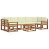 Outdoor Sofa Set with Cushions 8 Pcs Natural and Cream