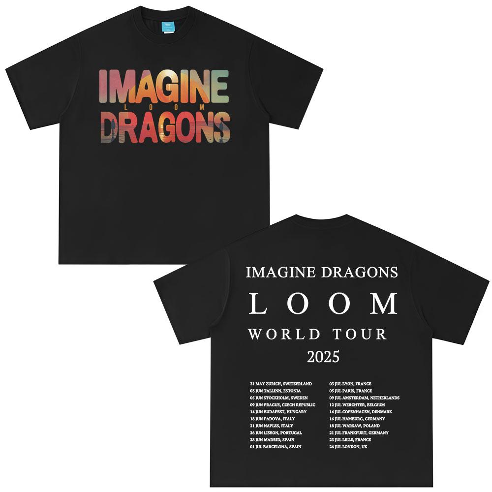 

Imagine Dragons Гурт Loom Світовий Тур Футболка Чоловіки Жінки Одяг Рок Панк Готична Футболка Повсякденна Бавовняна Оверсайз Футболки XL
