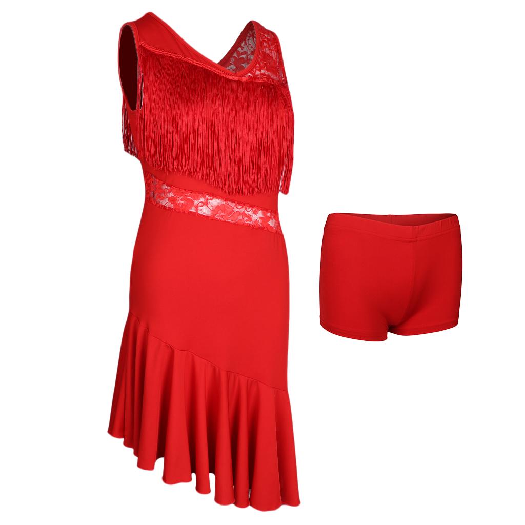 1 Piece Latin For Women Girls Tassel Tango Costume