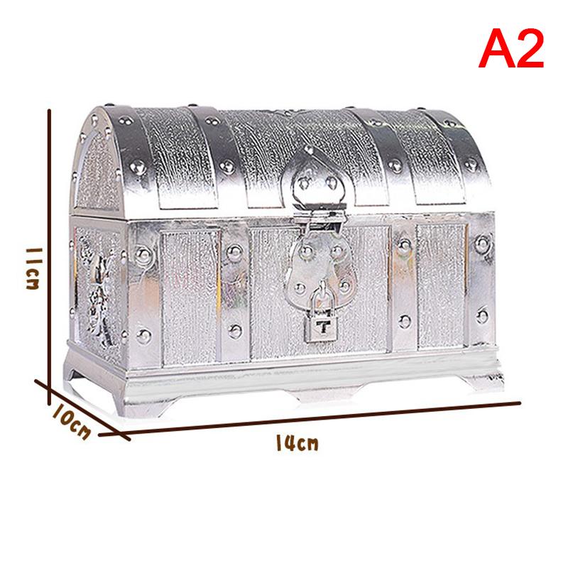 1Pc Retro Treasure Box With Lock Toys For Party Favors Props Decoration Pirate