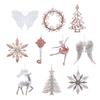 Christmas Clear Acrylic Hanging Ornament Glitter Snowflake Butterfly Reindeer Dancing Girl Tree Angel Wing Key Wreath Xmas Hanging Decoration