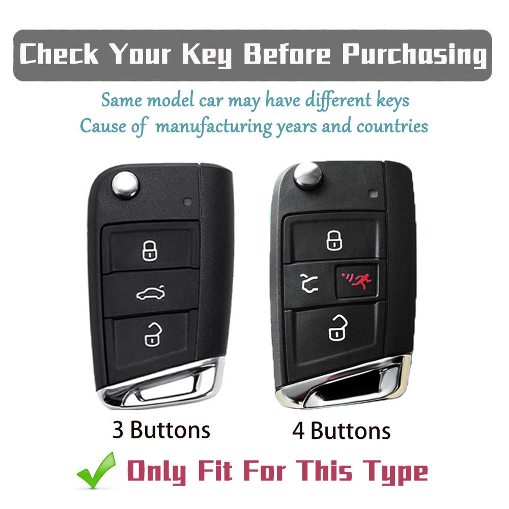 Soft TPU Key Case For VW SEAT Skoda 3/4 Button Key Case Protective Cover for Golf 7 MK7 Tiguan MK2 Leon FR 2 Octavia Key Chain