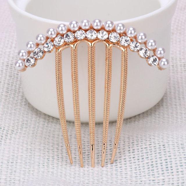 Elegance Women Bowknot U Shape Rhinestone Hairpins Metal Hair Sticks Hairclip Bridal Wedding Banquet Hair Accessories Headwear