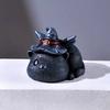 Magician Cat Statue Hand-painted Cat Figurine Collectible Halloween Decoration Desktop Cat Sculpture for Home Table Shelf Decor
