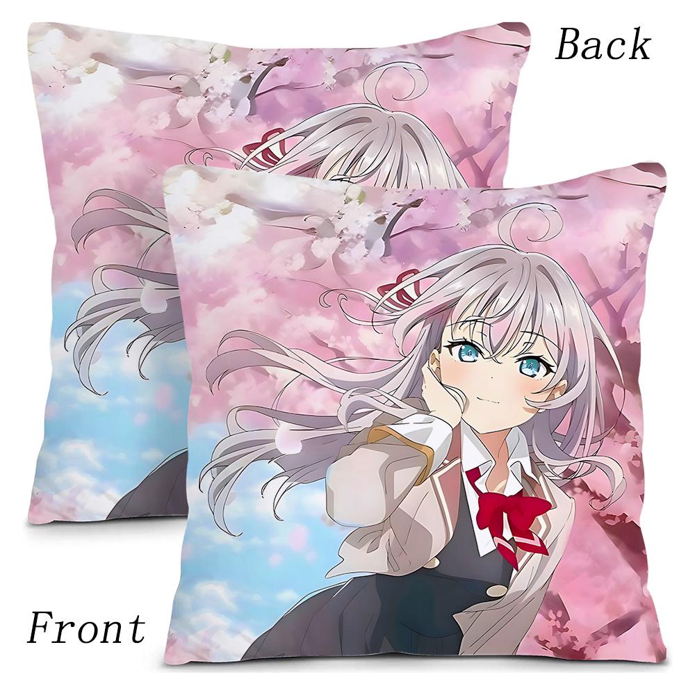 Alya Speaks In Russian Masachika Pillow Covers Cartoon Sofa Decorative Home Double-Sided Printing Short Plush Cute Cushion Cover
