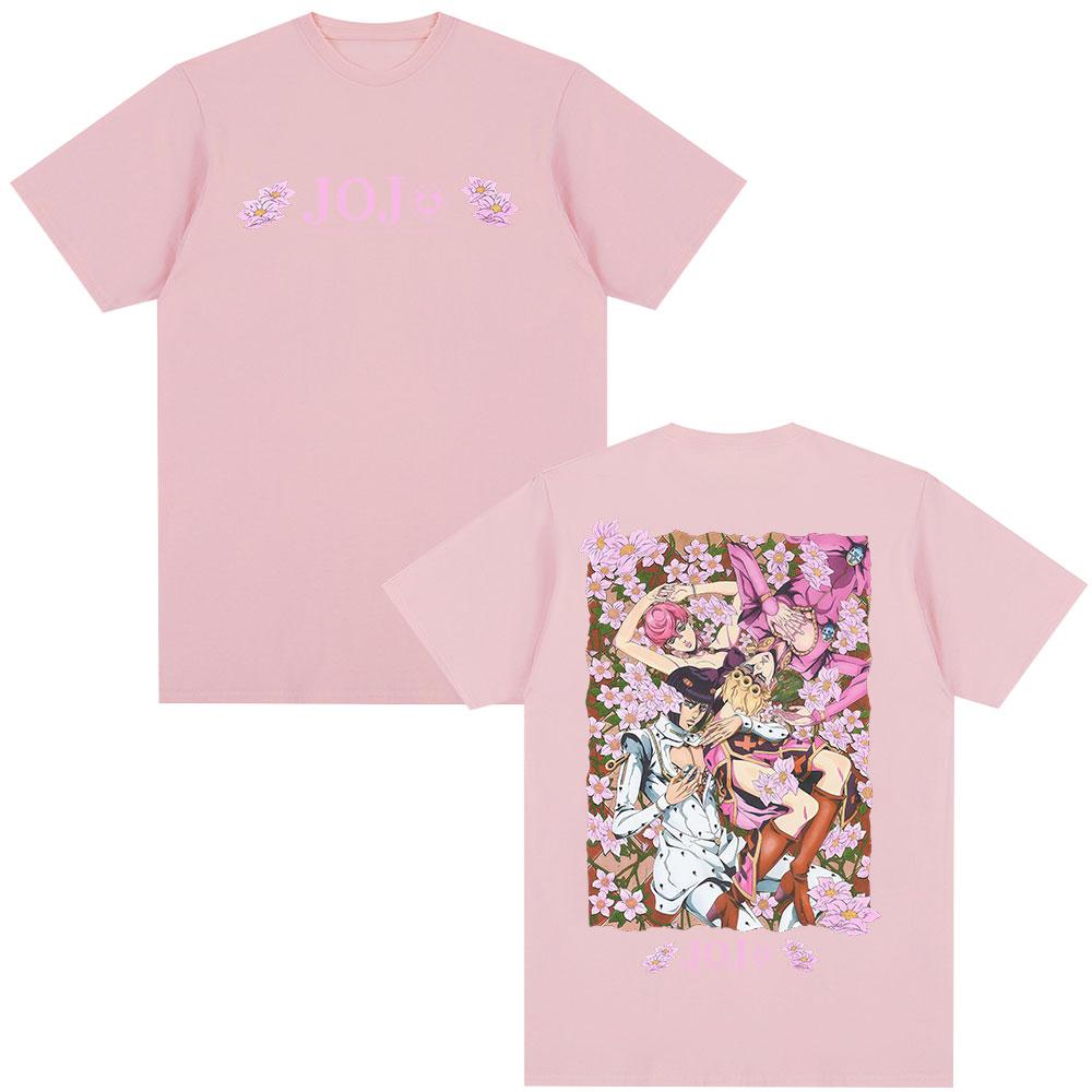 2026 Anime JoJo Bizarre Adventure Tshirt Giorno Giovanna Bruno Buccellati Tshirts Unisexs Women Fashion Short Sleeves T Shirt