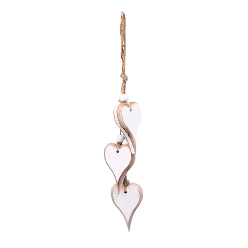 Wooden Heart Shaped Pendant for Indoor and Outdoor Decoration Room Hanging Ornament Handmade Wall Art Accessories