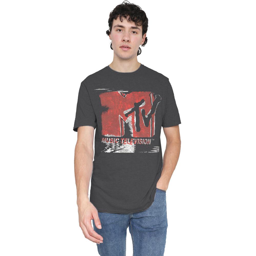 MTV Washed Out Logo T-Shirt Charcoal Heather L