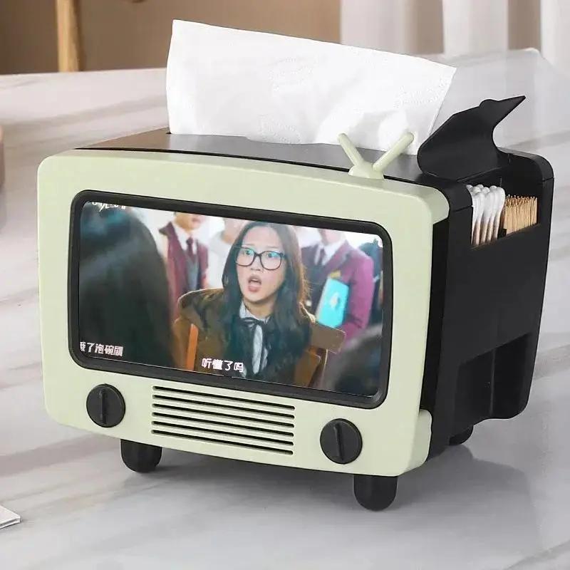 TV Peçetelik Işık Lüks Plastik Oturma Odası Sehpa Çok Fonksiyonlu Saklama Kutusu Ev Banyo Tuvalet Masaüstü Peçetelik