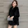 New Imitation Mink Coat Women's Long Autumn and Winter Thickened Large Size Imitation Mink Velvet Hooded Imitation Fur Coat
