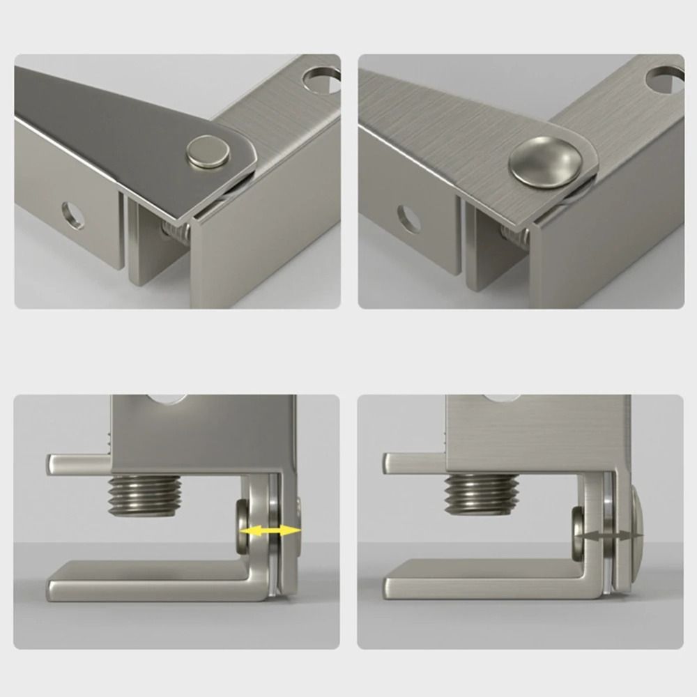 2Pcs Flush-fitting Glass Door Hinges Non-Perforated Glass Clip Display Cabinet Hinge  Wine Cabinet
