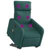 Electric Massage Recliner with Rising Function Dark Green Fabric