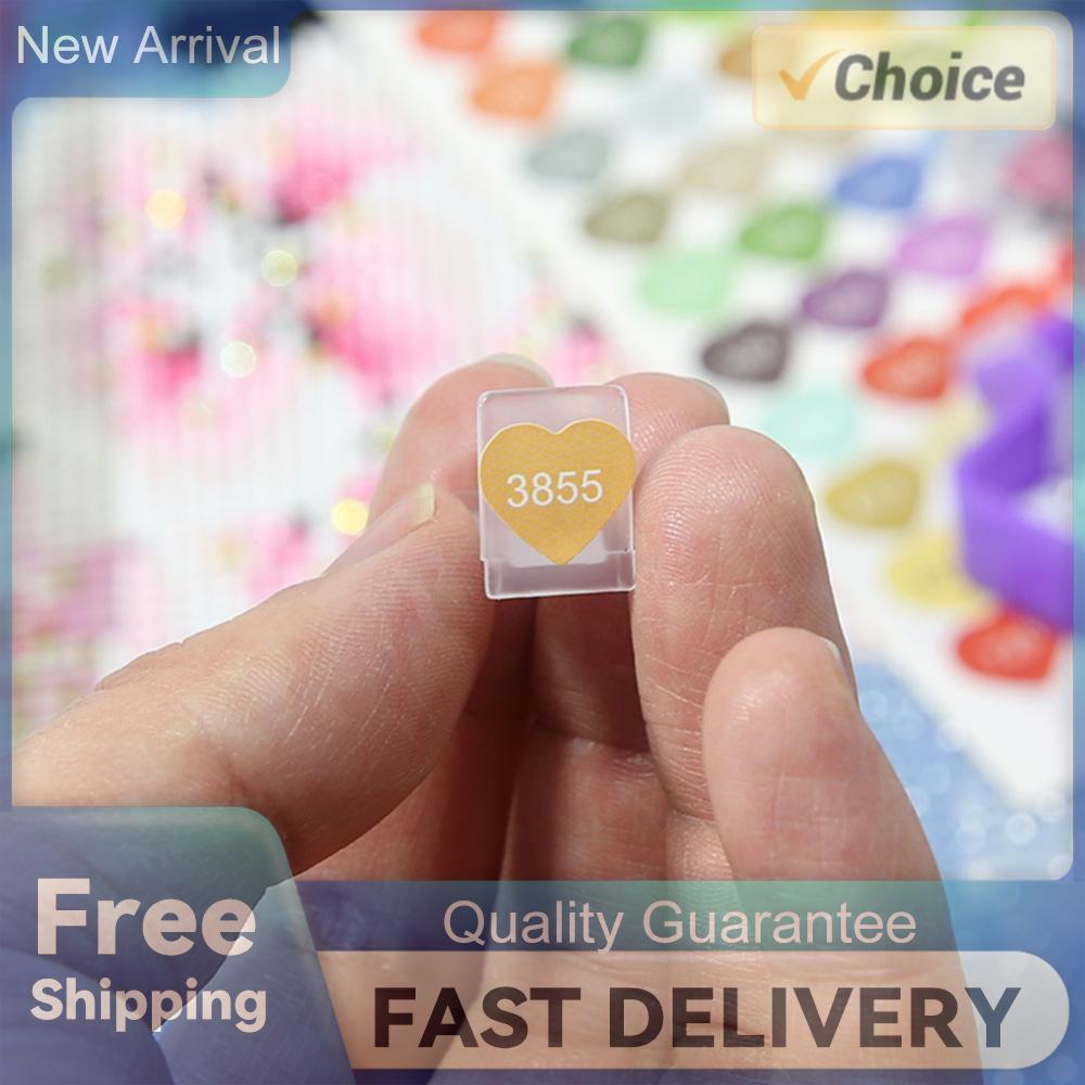 

1 Set Color Number Labels with Numbers DMC 447 DMC 26 Letters 1-100 Multi-Colors Heart-shaped for Diamond Painting Storage Boxes China Mainland