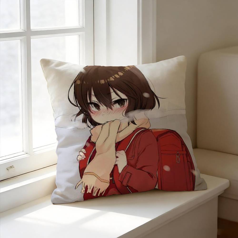 E-Erased Anime K-Kayo H-Hinazuki Pillow Case Square Double-Sided Sofa Cushion Cover Bedroom Bedside Pillow