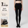 Women's Black Cotton-Lined Leggings for Autumn/Winter - Warm, Thick, Flat Waist, Skinny Fit Pantyhose.