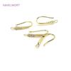 14K Gold Plated Brass Metal Inlaid Zircon Earring Hooks Fittings U Shape Ear Wire Hook Accessories DIY Jewelry Making Findings