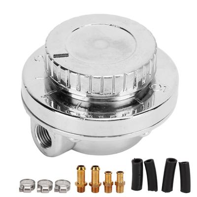 Manual 5 Psi Adjustable Fuel Regulator Kit for Carburetor Engines with 8mm/0.3" Fittings, Perfect for General Purpose Vehicle Modification