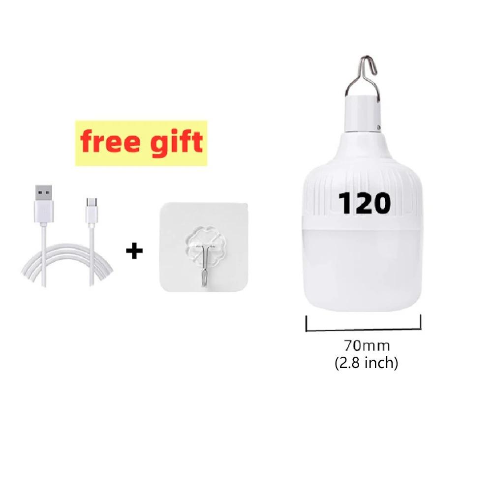 USB Rechargeable LED Emergency Light Portable Lantern for Power Outage Outdoor Light Bulb Hiking BBQ Camping Light Flashlight