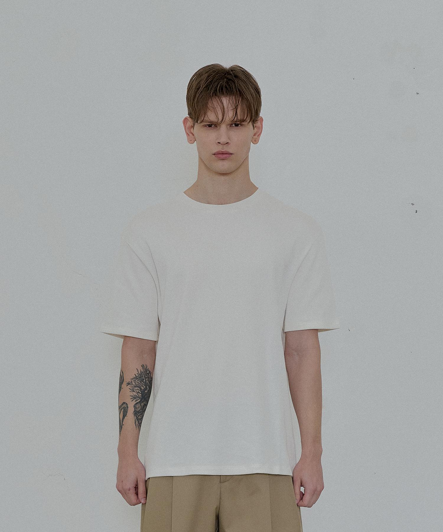 Phil Seek Organic Cotton Waffle Knit T-Shirt (White) 1