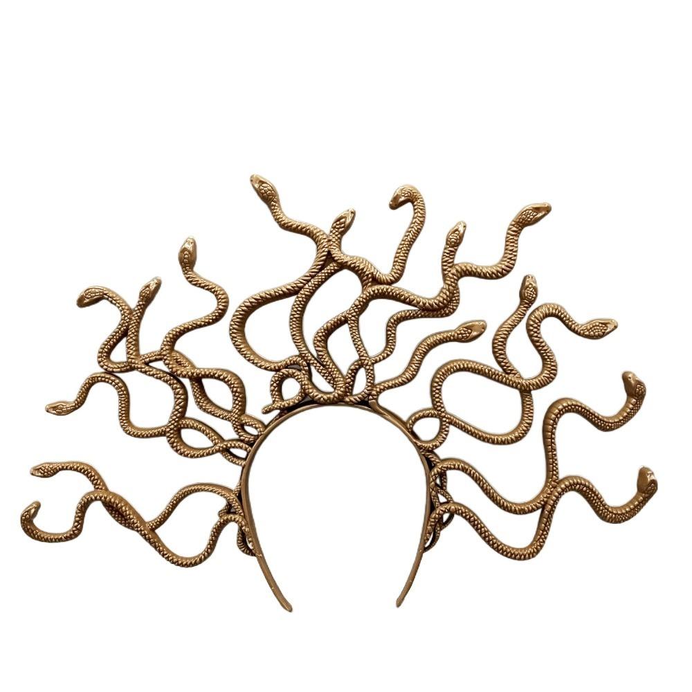 

Realistic Snake Hair Hoop Punk Cosplay Costume Prop New Halloween headband Party Supplies коричневый