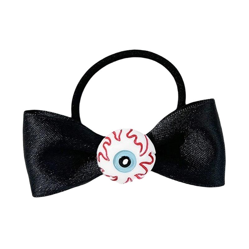 

Bows Hair Tie Multifunctional Halloween Hair Rings Delicate Beautiful Hair Rope for Women and Girls чорний