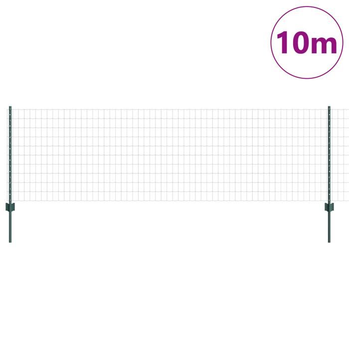 VidaXL Clôture Euro avec 5 poteaux en U Vert 0.8x10 m Acier 3335974