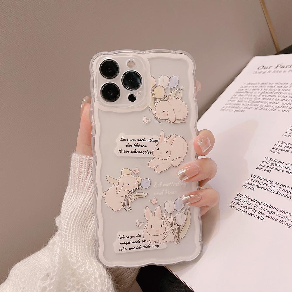 Rabbit IPhone 14 Apple 15 Mobile Phone Case 16pro Max Silicone 11 Transparent X 8 Soft 12 Suitable for 13