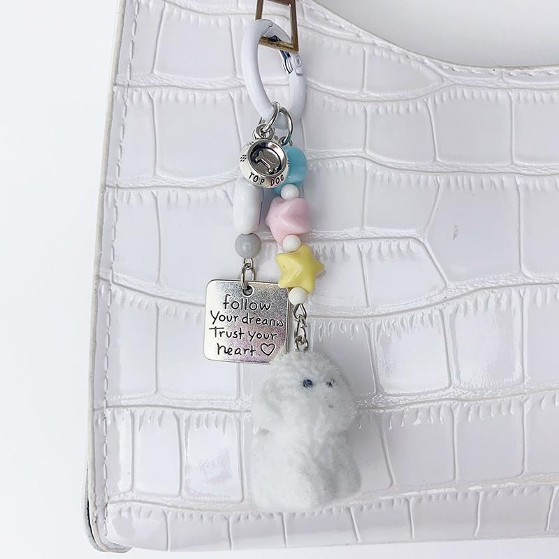Cartoon Dog Keychain Cute Puppy Animals Keyring Bag Pendant Exquisite Backpack Decoration Accessories Car Key Ring Gifts