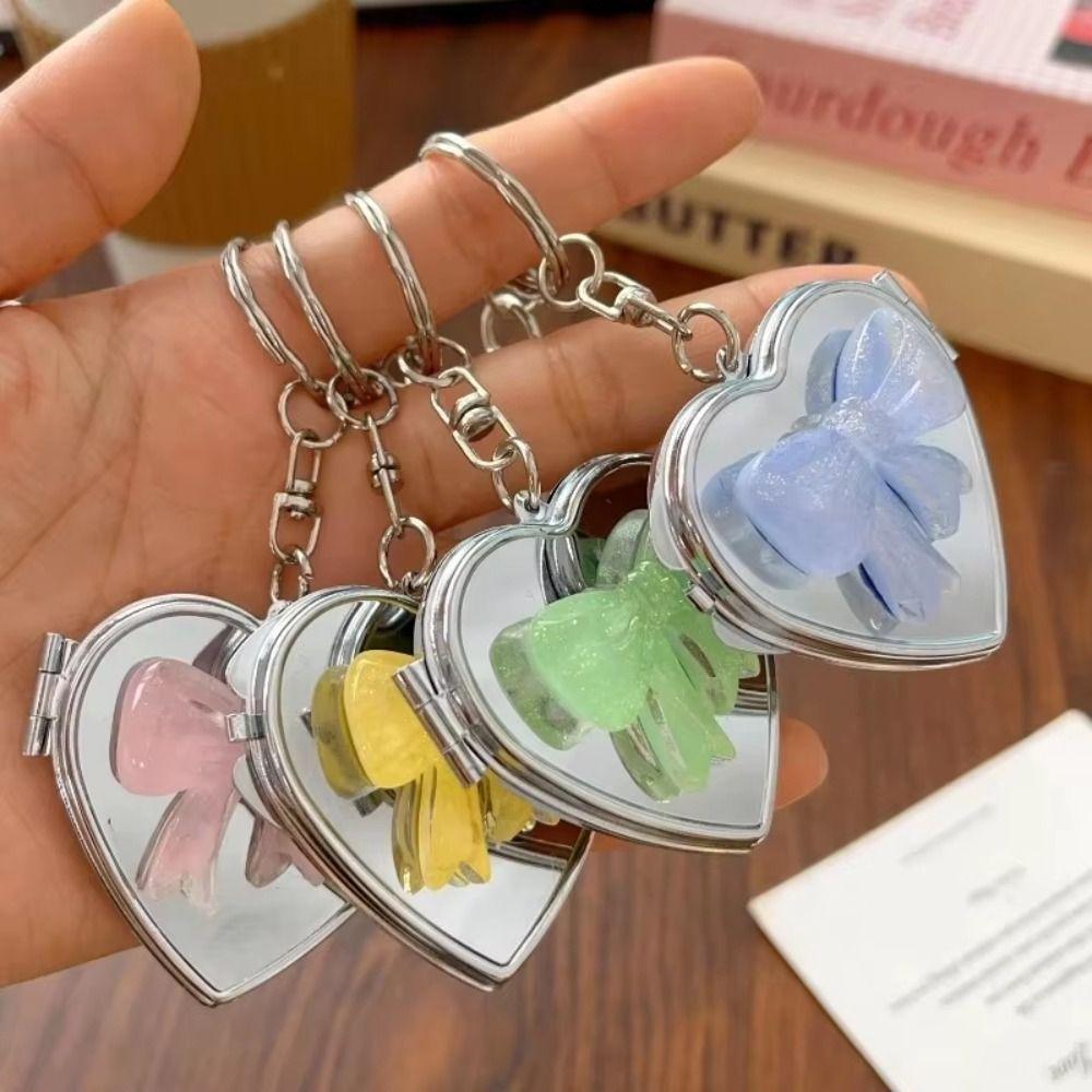 Double Sided Mirror Bag Hanging Keychain Korean Cosmetic Mirror Key Chain  Women