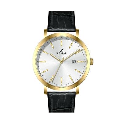 Profile Leather Strap Silver Dial Quartz 50216GPN107 Mens Watch